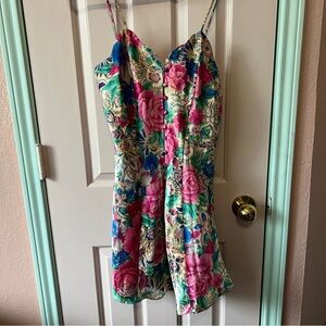 VTG Gold Label Victoria’s Secret Floral Babydoll Mini Slip Dress Size Small